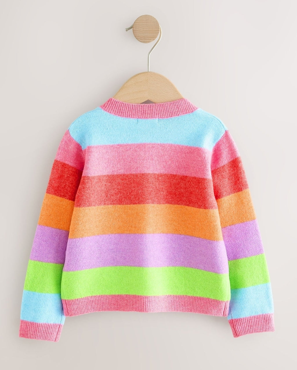 Rainbow Stripe Knit Cardigan