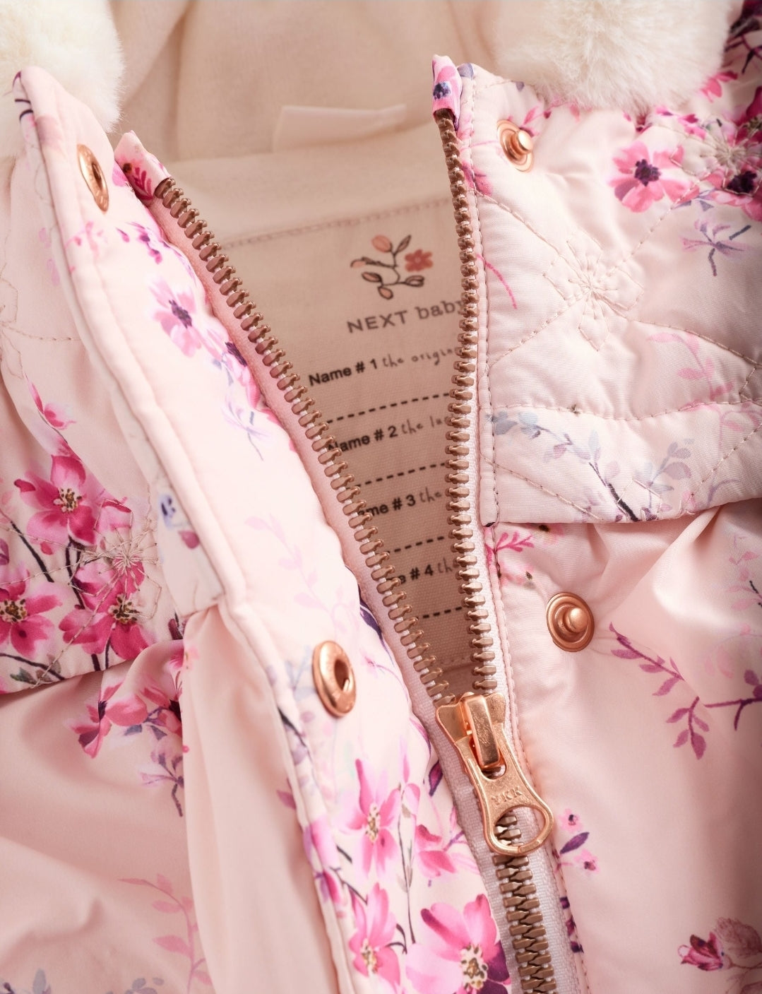 Pink Puffer Floral Baby Coat