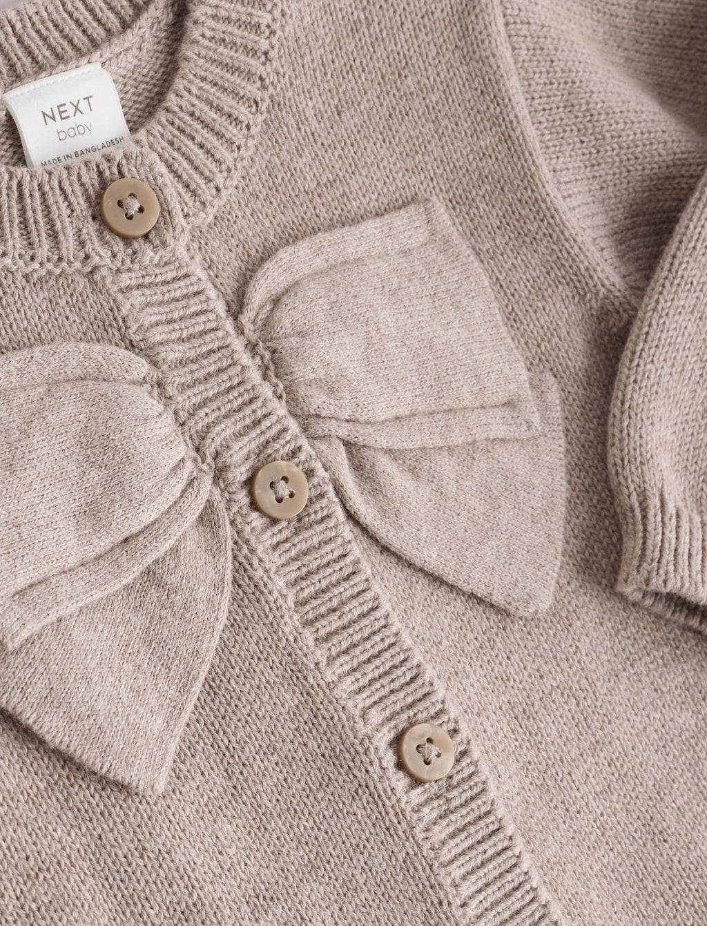 Brown Bow Knitted Baby Cardigan