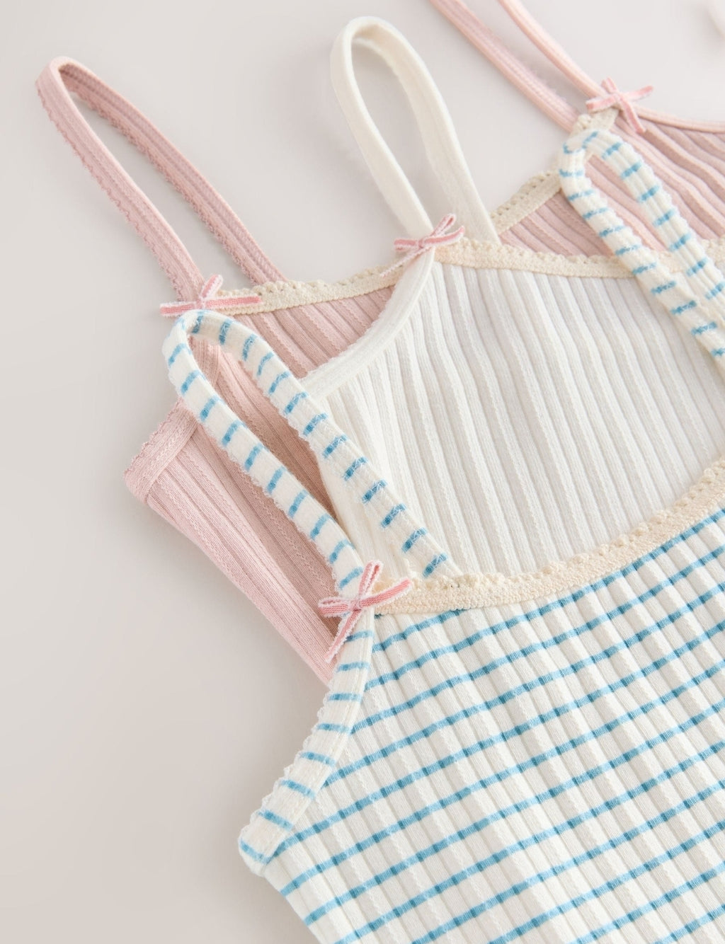 Cream Strappy Textured Cami
Vests 3 Pack