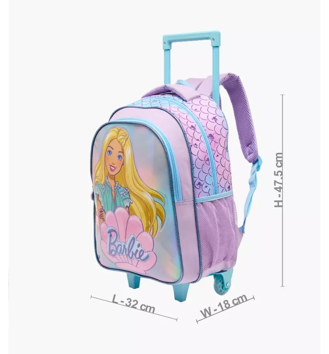 Barbie Print 5-Piece School Trolley Bag Set 16 inch