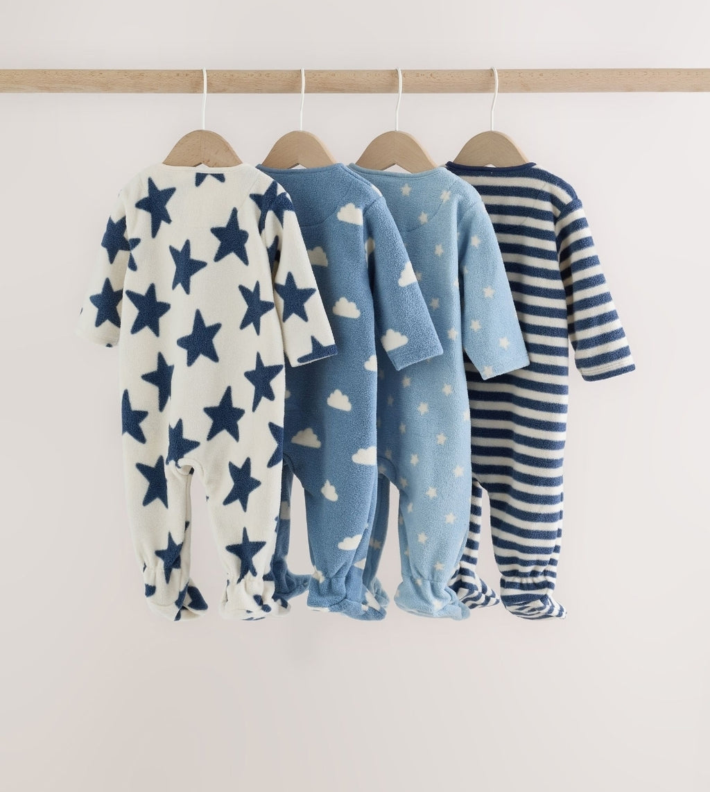 Blue Micro Fleece Two Way Zip
Baby Sleepsuits 4 Pack