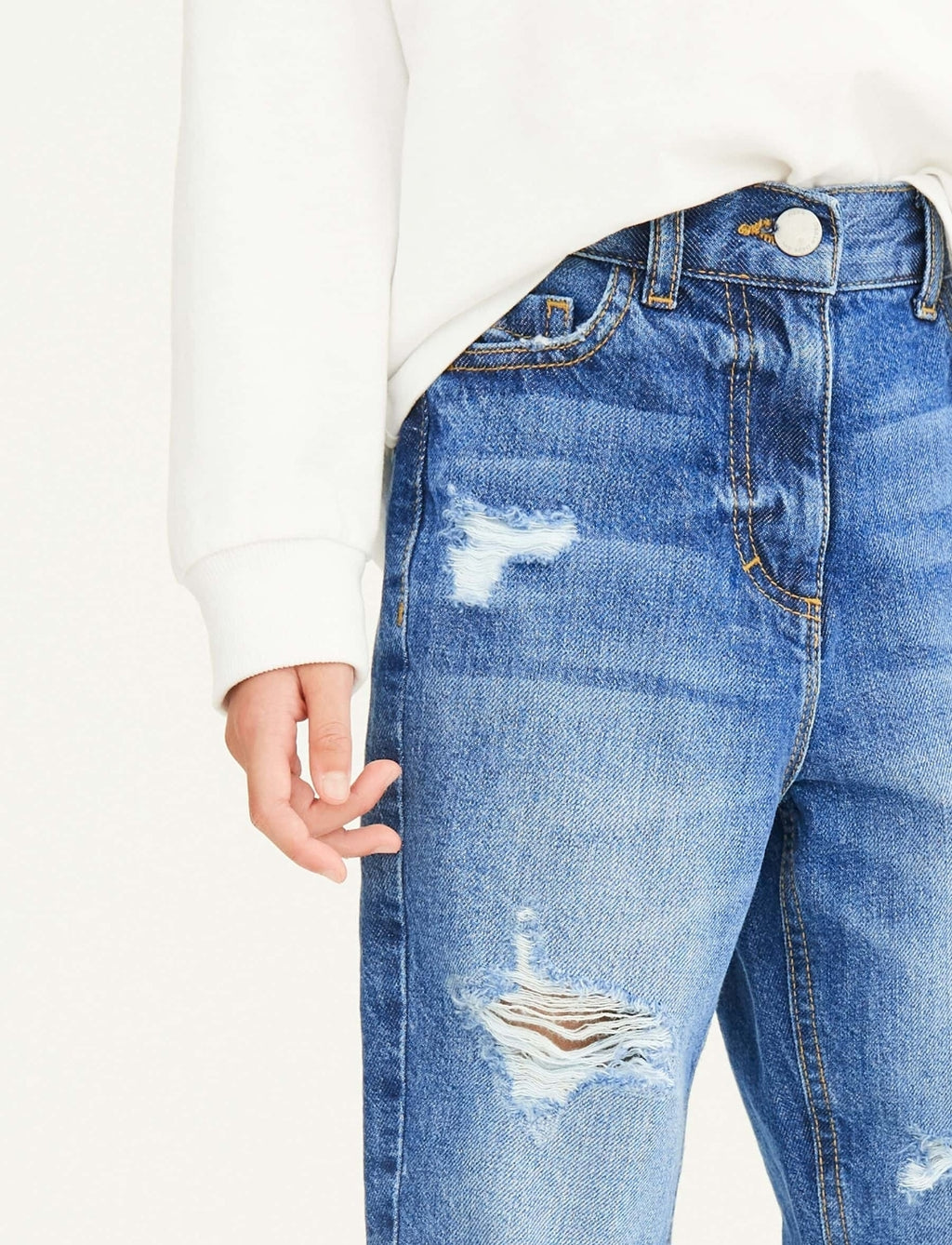 Blue Denim Mom 100% Cotton Jeans