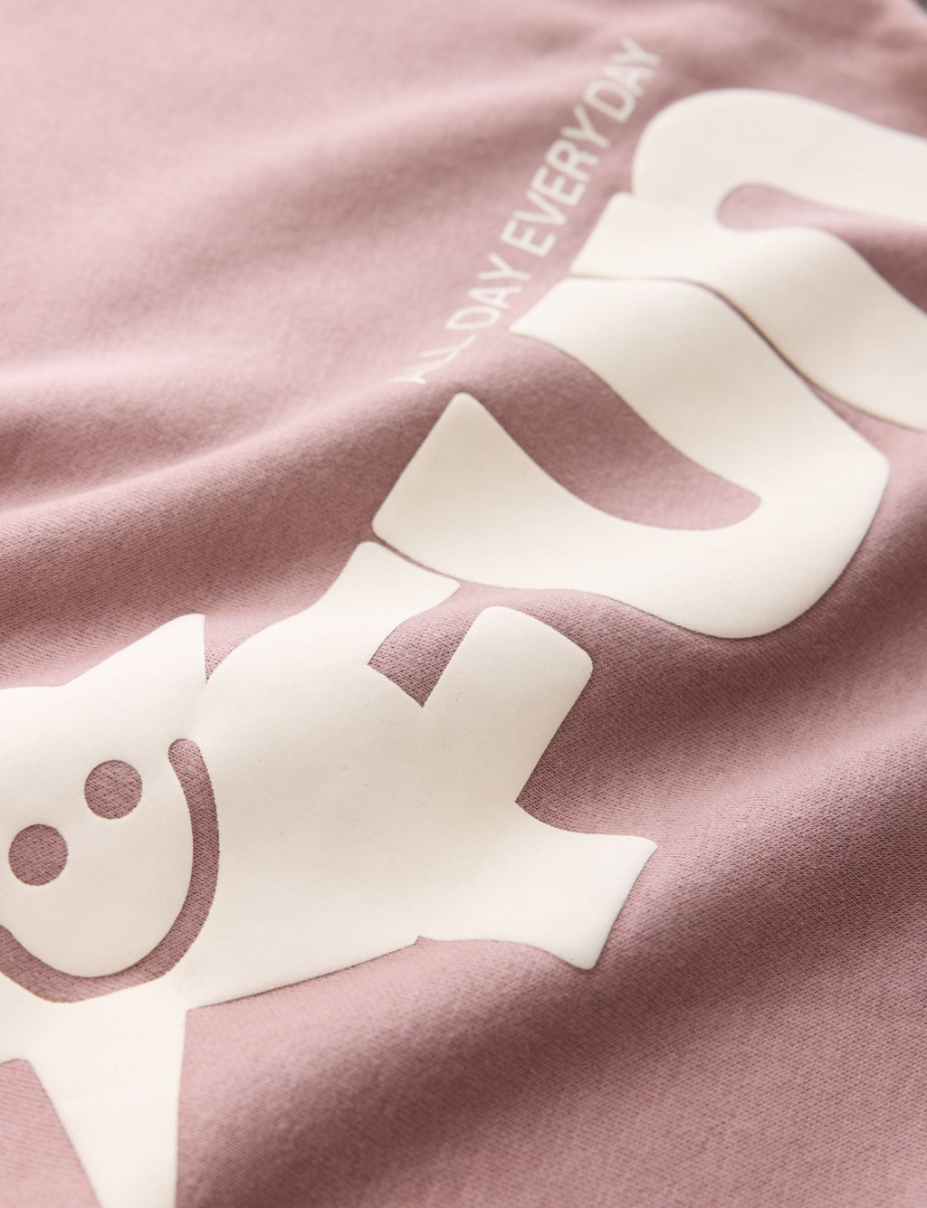 Mauve Purple Printed Crew Neck Sweat
Top