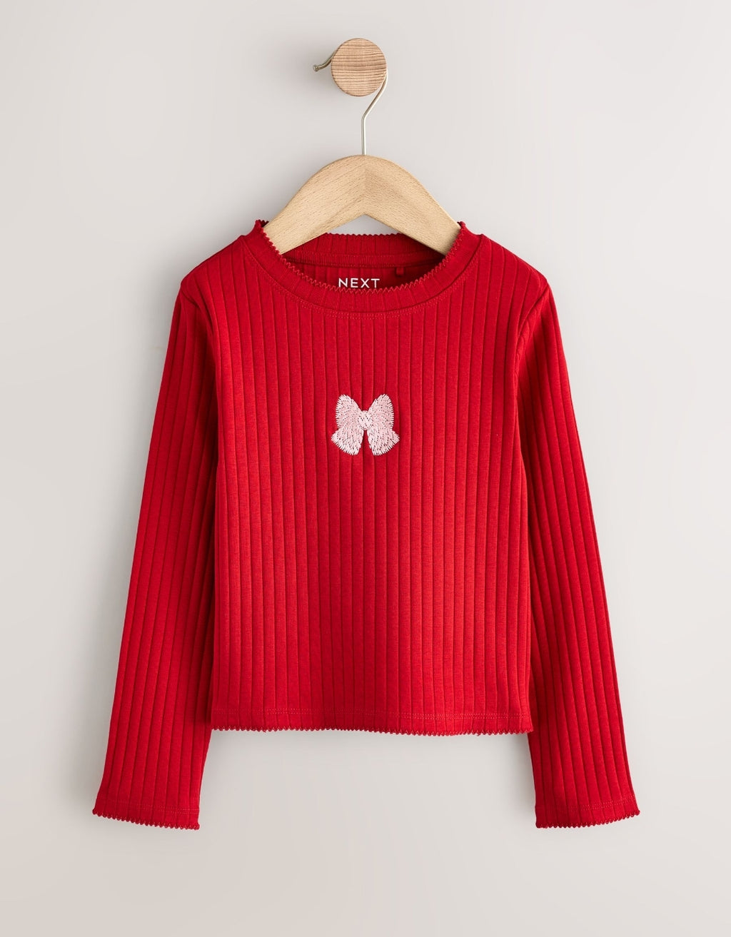 Red/Animal Ribbed Long Sleeve Tops 2 Pack