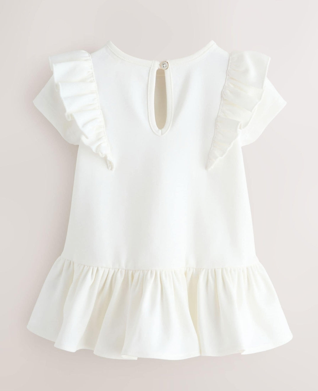 Baker by Ted Baker white Rose print frill peplum Hem Dress