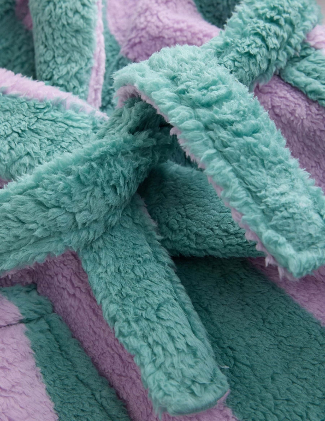 Purple/Green Stripe Fleece Dressing
Gown