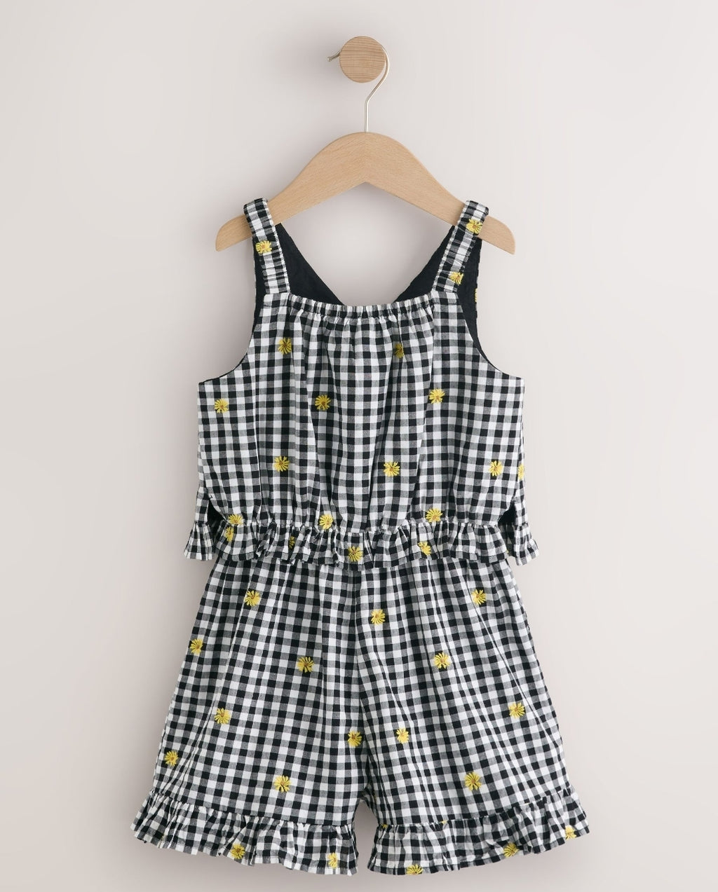 Black and White Gingham Button
Through Playsuit