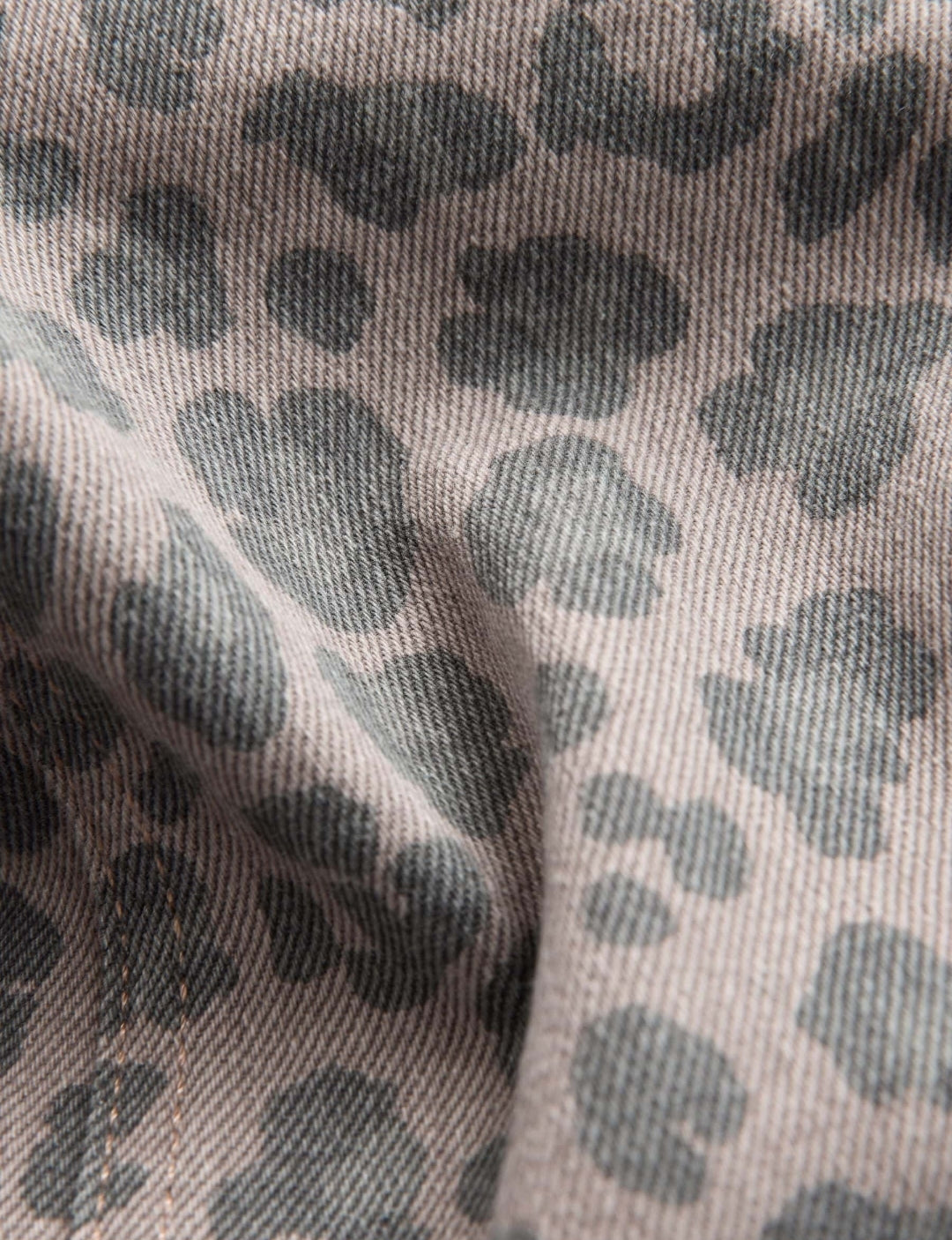 Grey Animal Print Wide Leg Jeans