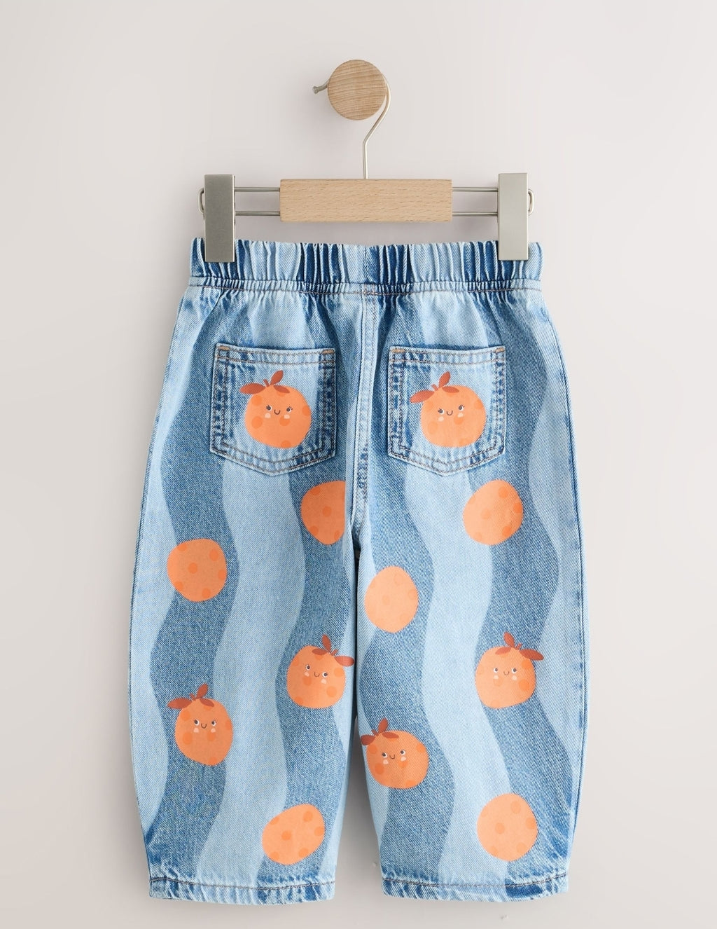 Denim Orange Printed Jeans