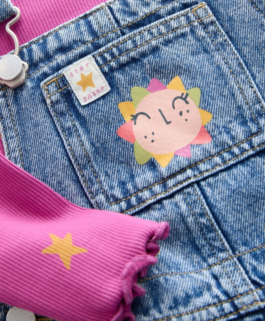 Denim Cosmic Dungarees Set