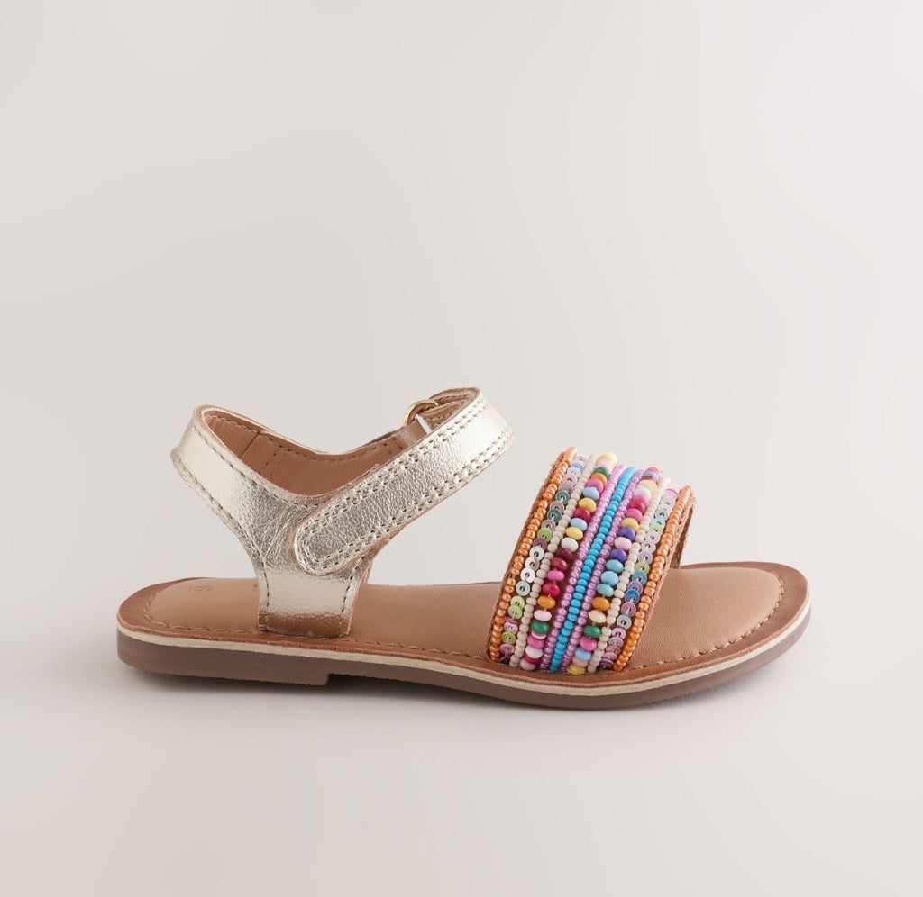 Multi Leather Touch Fastening Sandals