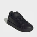 adidas Black Grand Court 3.0 Elastic Lace Kids Trainers