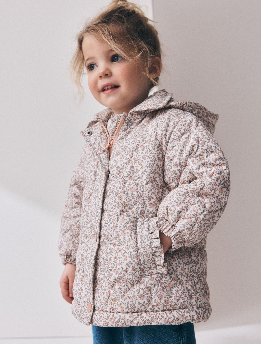 Ditsy Floral Shower Resistant Padded Coat