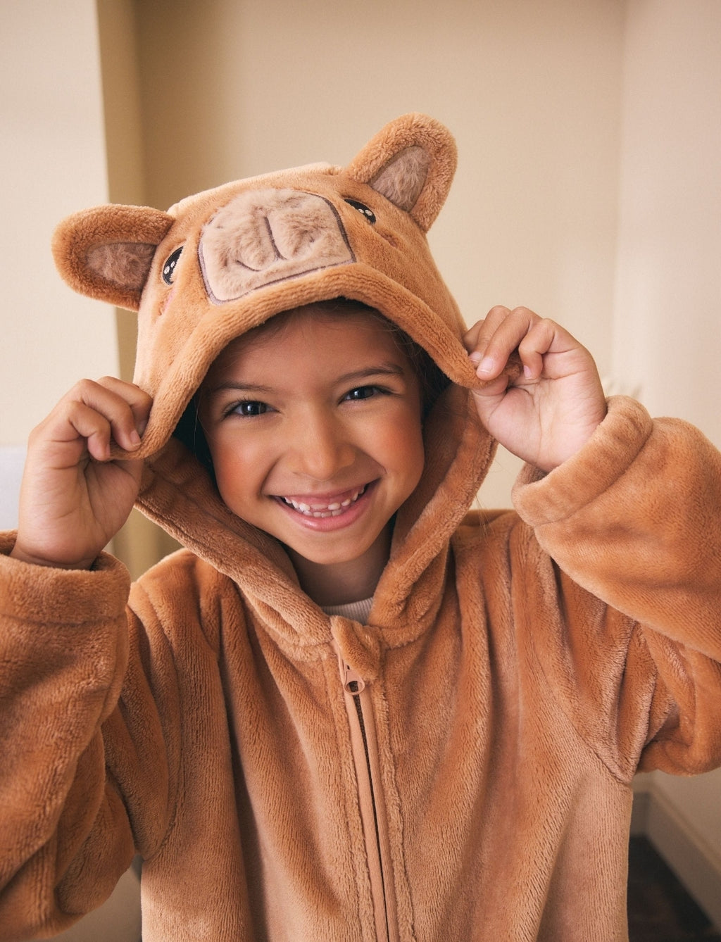 Brown Capybara Hood Fleece All-In-
One