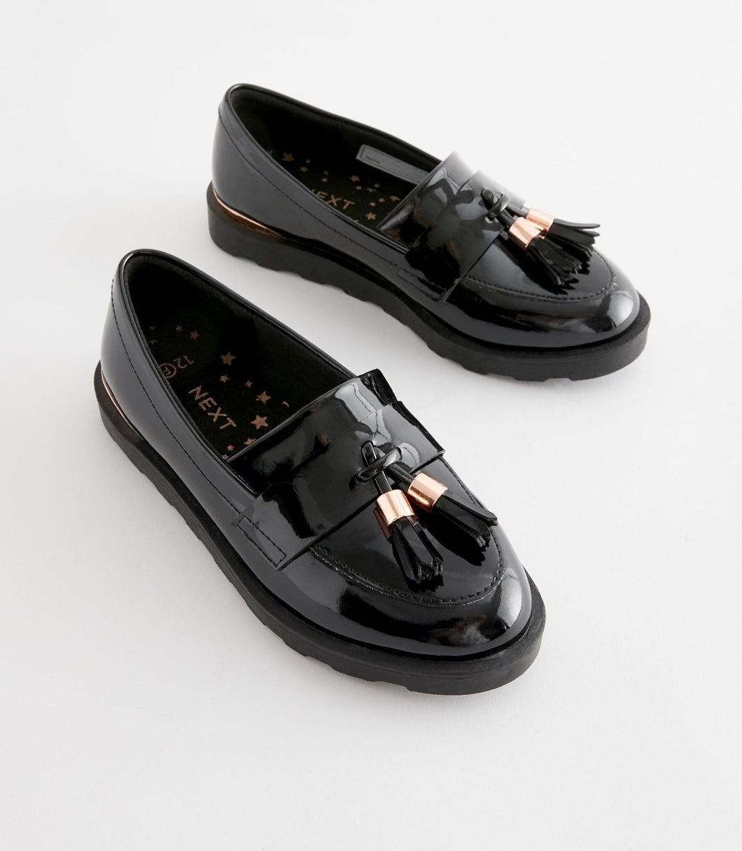 Black Rose Gold Standard Fit (F)
School Tassel Loafers