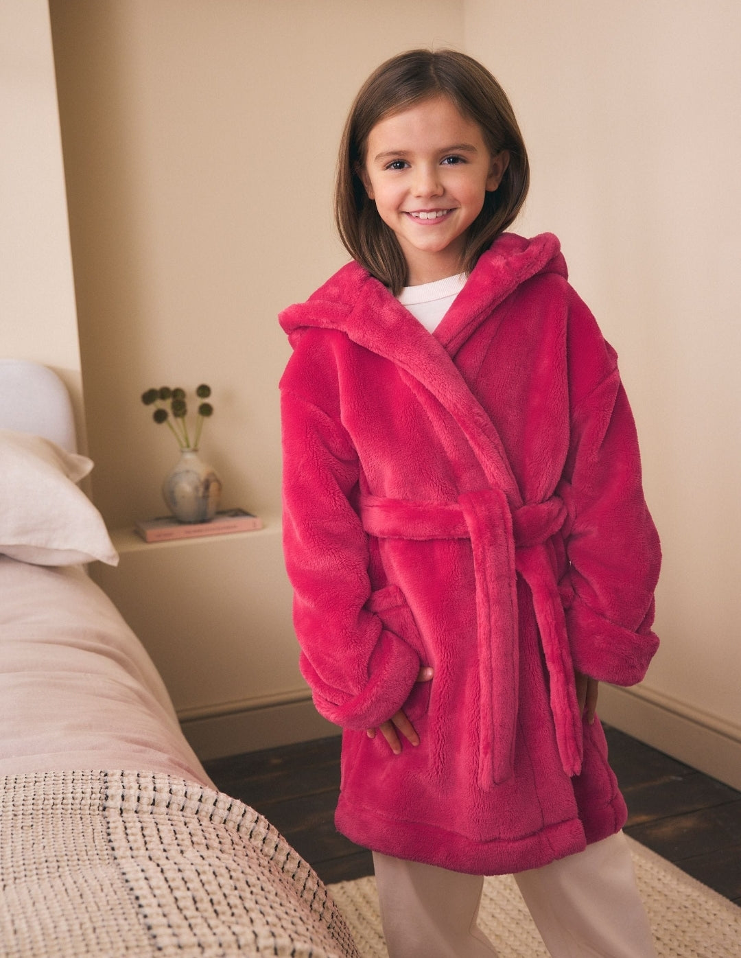 Red Soft Touch Fleece Dressing Gown