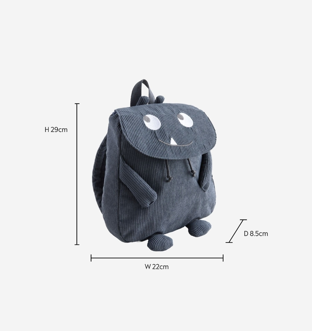 Blue Cord Corduroy Backpack 14 inches