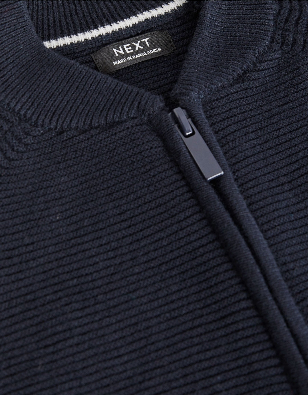 Navy Zip Up Cardigan