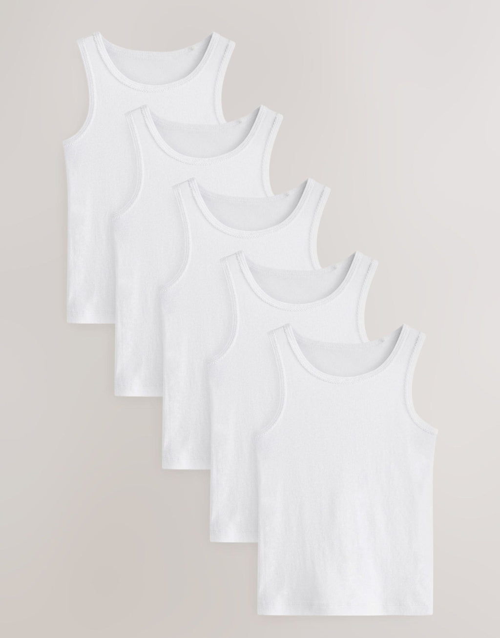 White Vests 5 Pack