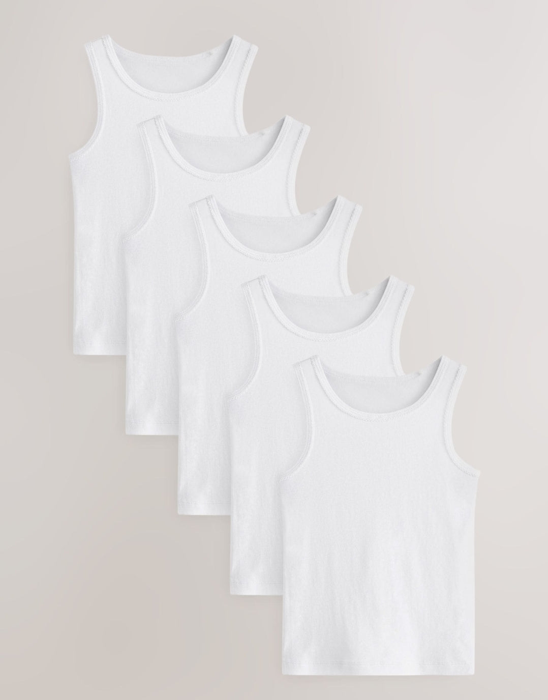 White Vests 5 Pack