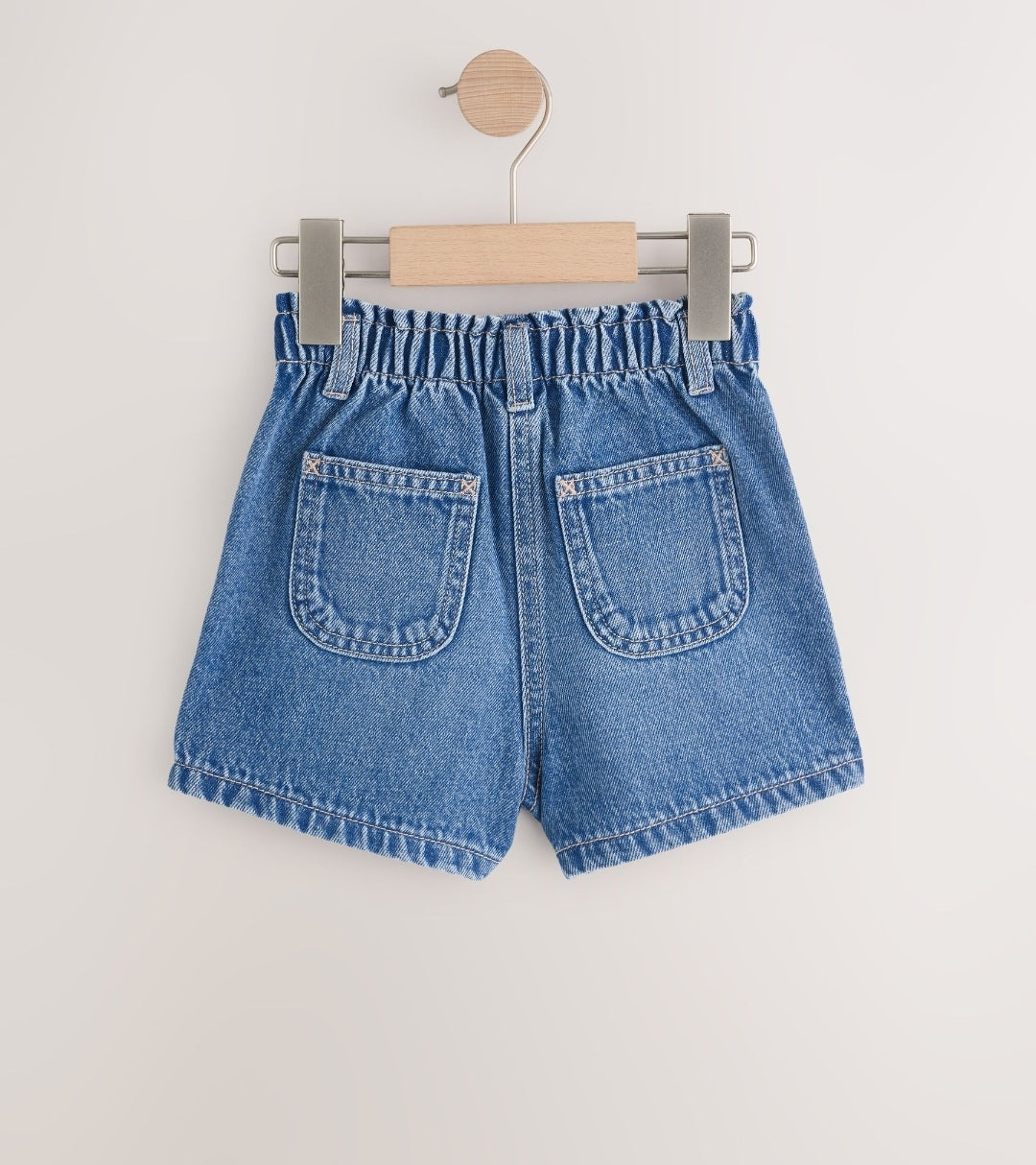 Mid Blue Denim Embroidered
Flower Pull On Denim Shorts