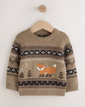 Mink Brown Fox Character Knitted
Crew Neck Jumper