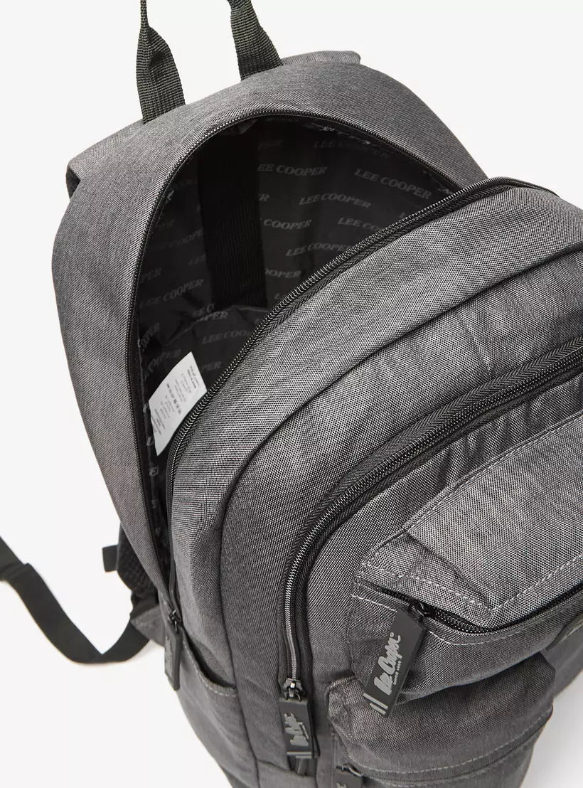 Lee Cooper Solid Backpack with Adjustable Straps and Zip Closure - 32x15x47 cm