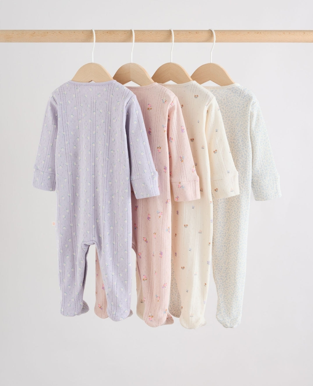 Lilac Purple Baby Sleepsuit 4 Pack