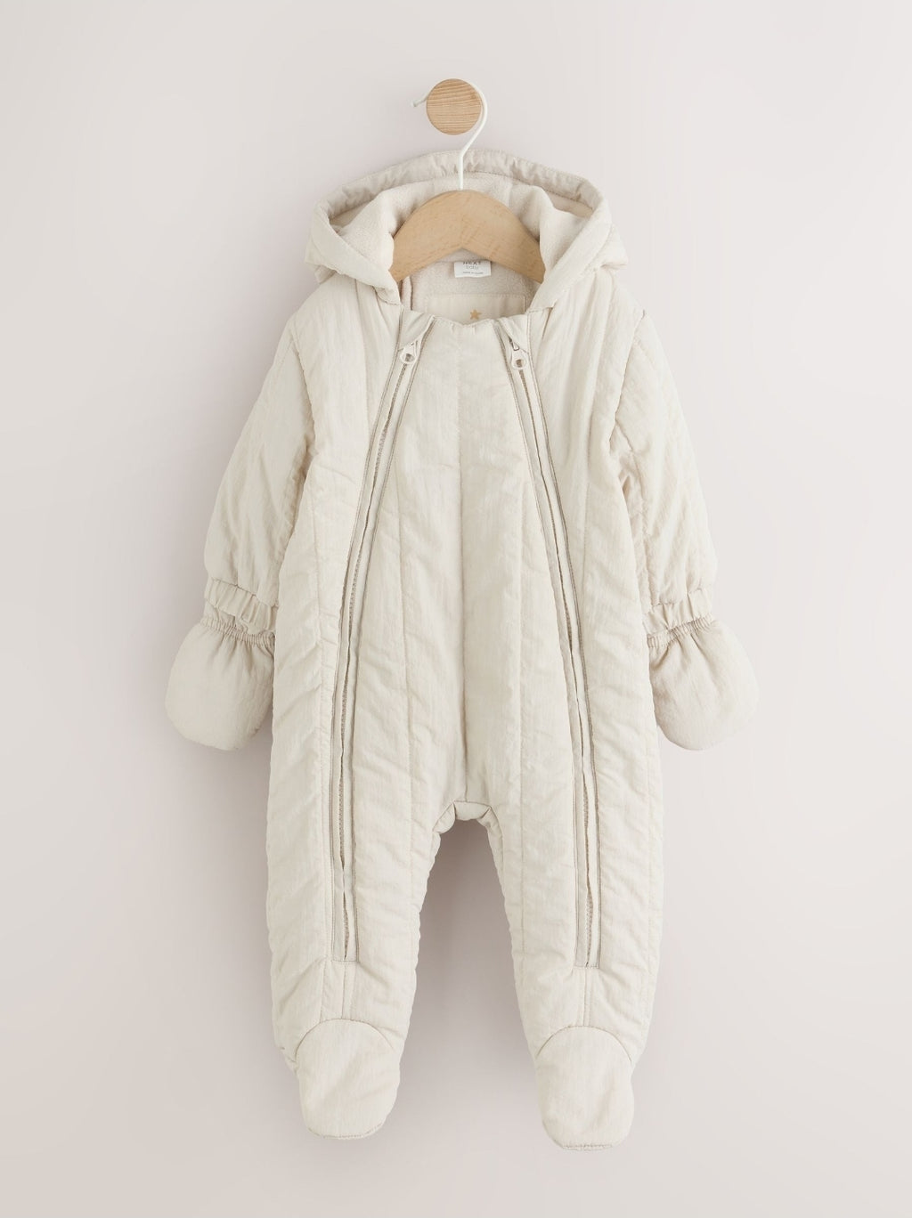 Cream Little One Backpack 
Quilted Nylon Pramsuit