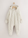 Cream Little One Backpack 
Quilted Nylon Pramsuit