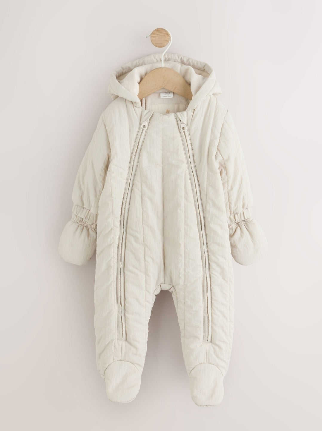 Cream Little One Backpack 
Quilted Nylon Pramsuit