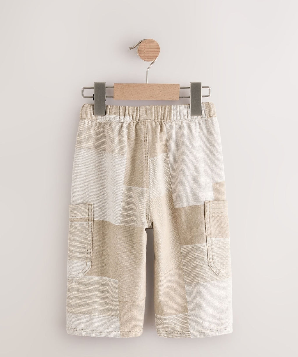 Stone Patchwork Side Pocket WideTrousers