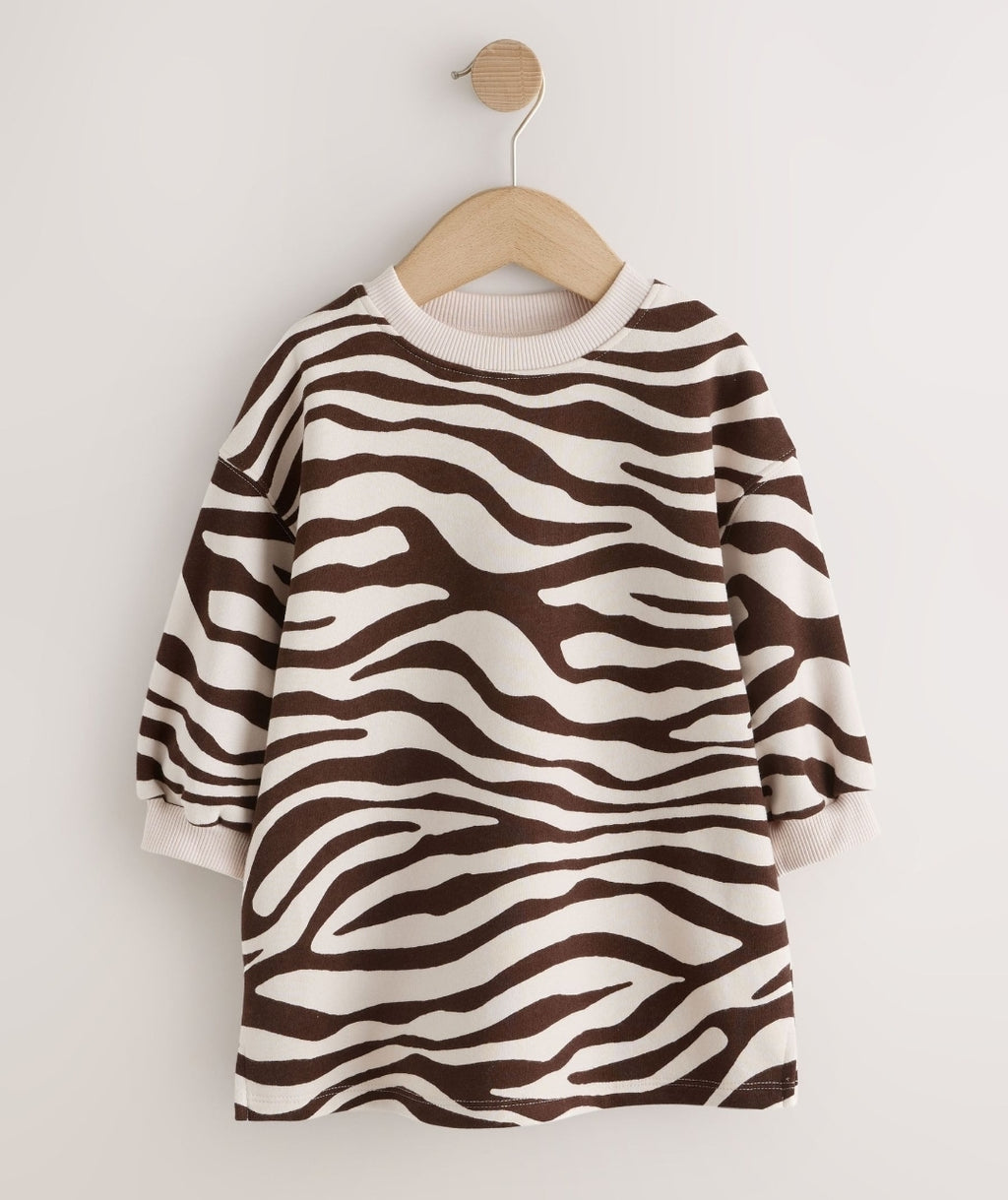 Zebra Print Long Sleeve Sweat
Dress