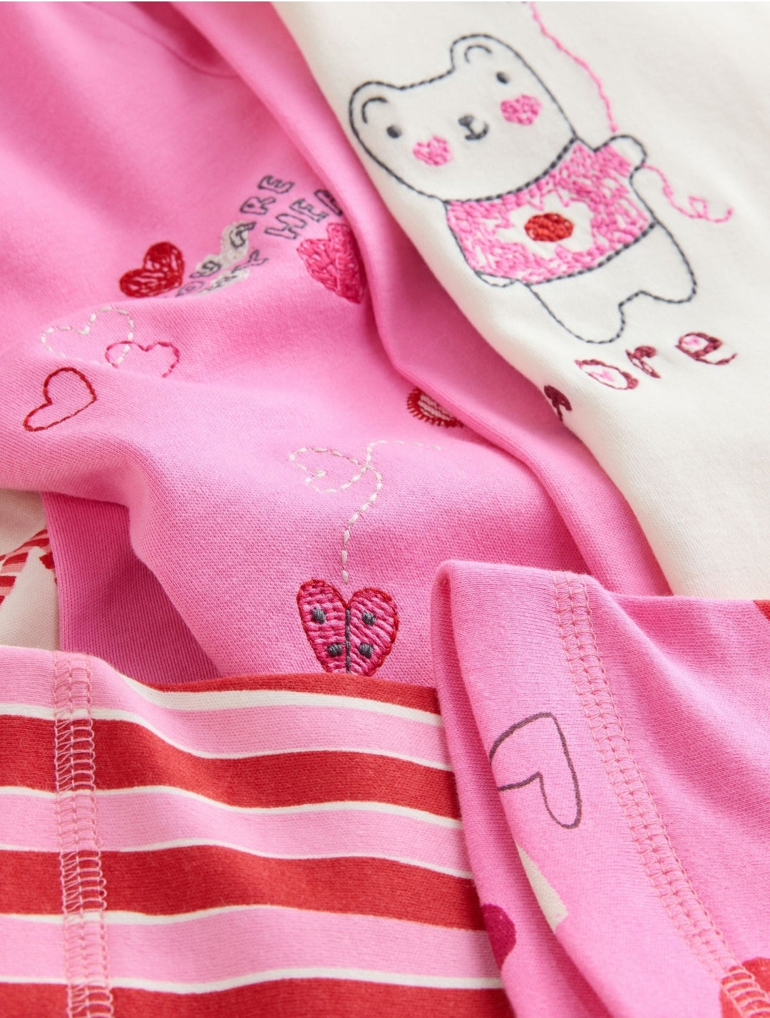 Pink/Red Snuggle Pyjamas 3 Pack