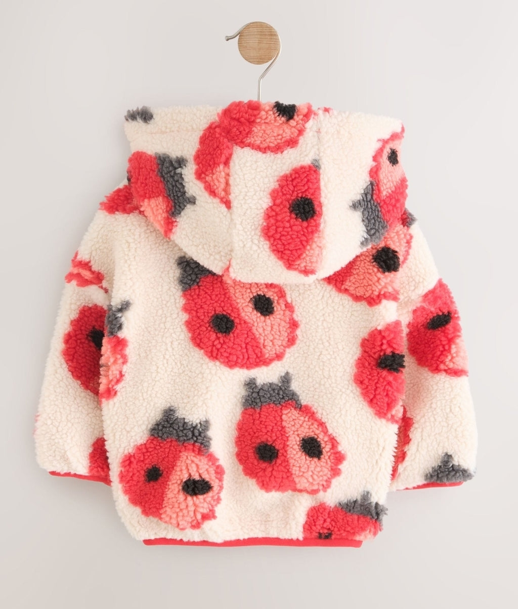 Cream Ladybird Hooded Zip UpFleece