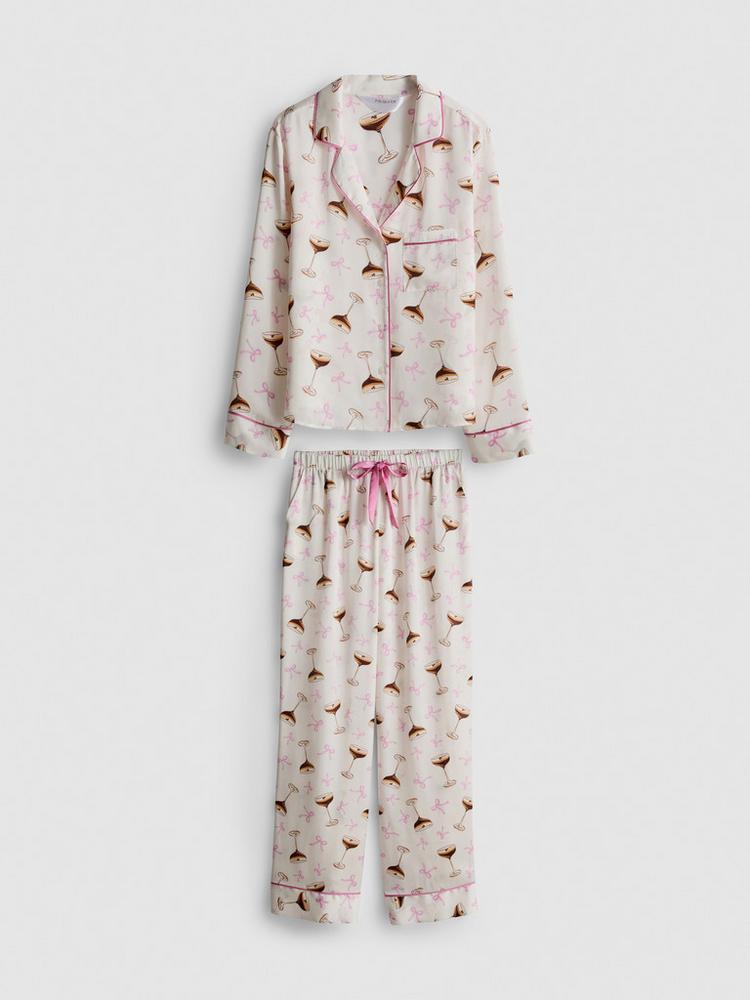 Printed Satin Boyfriend Pyjamas