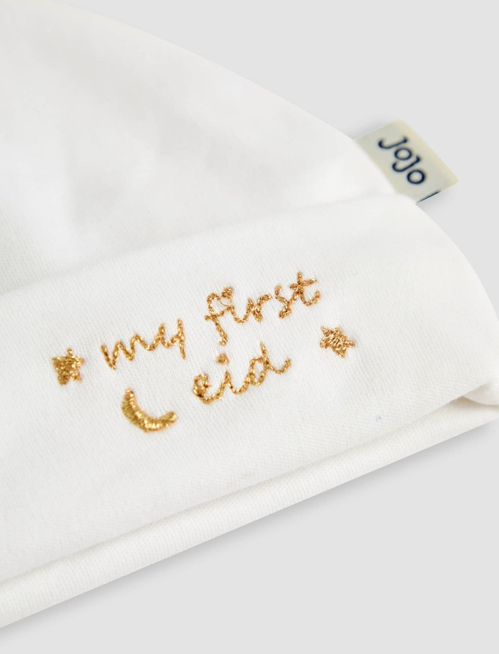 JoJo Maman Bébé White Cotton Embroidered Baby Hat