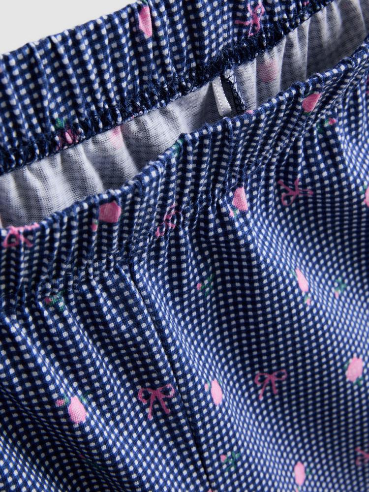 T-Shirt and Gingham Bottoms Pyjamas