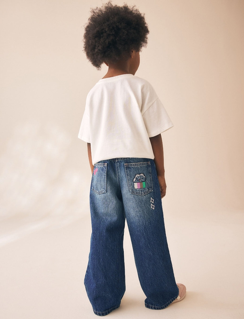 Fun Embroidered Wide Leg Jeans