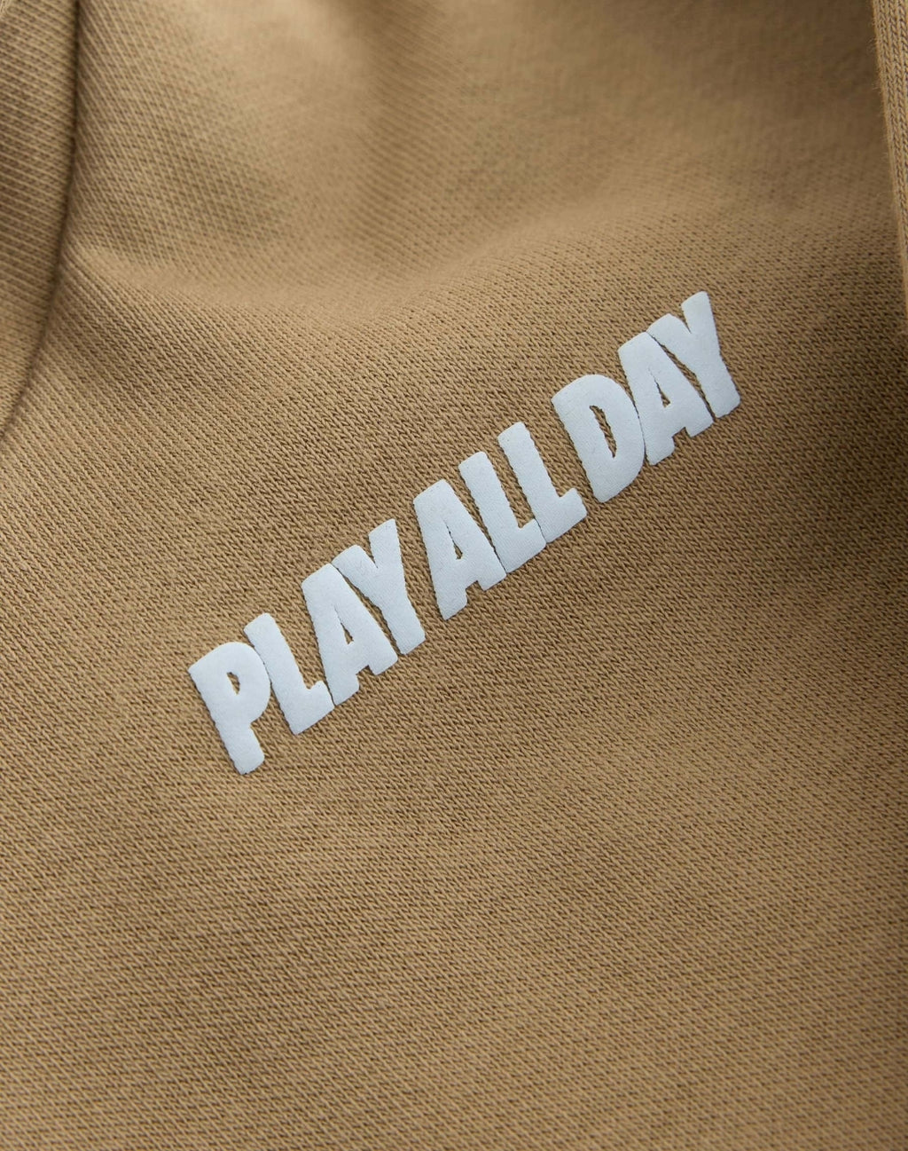 Taupe Brown Printed Slogan Long Sleeve Hoodie