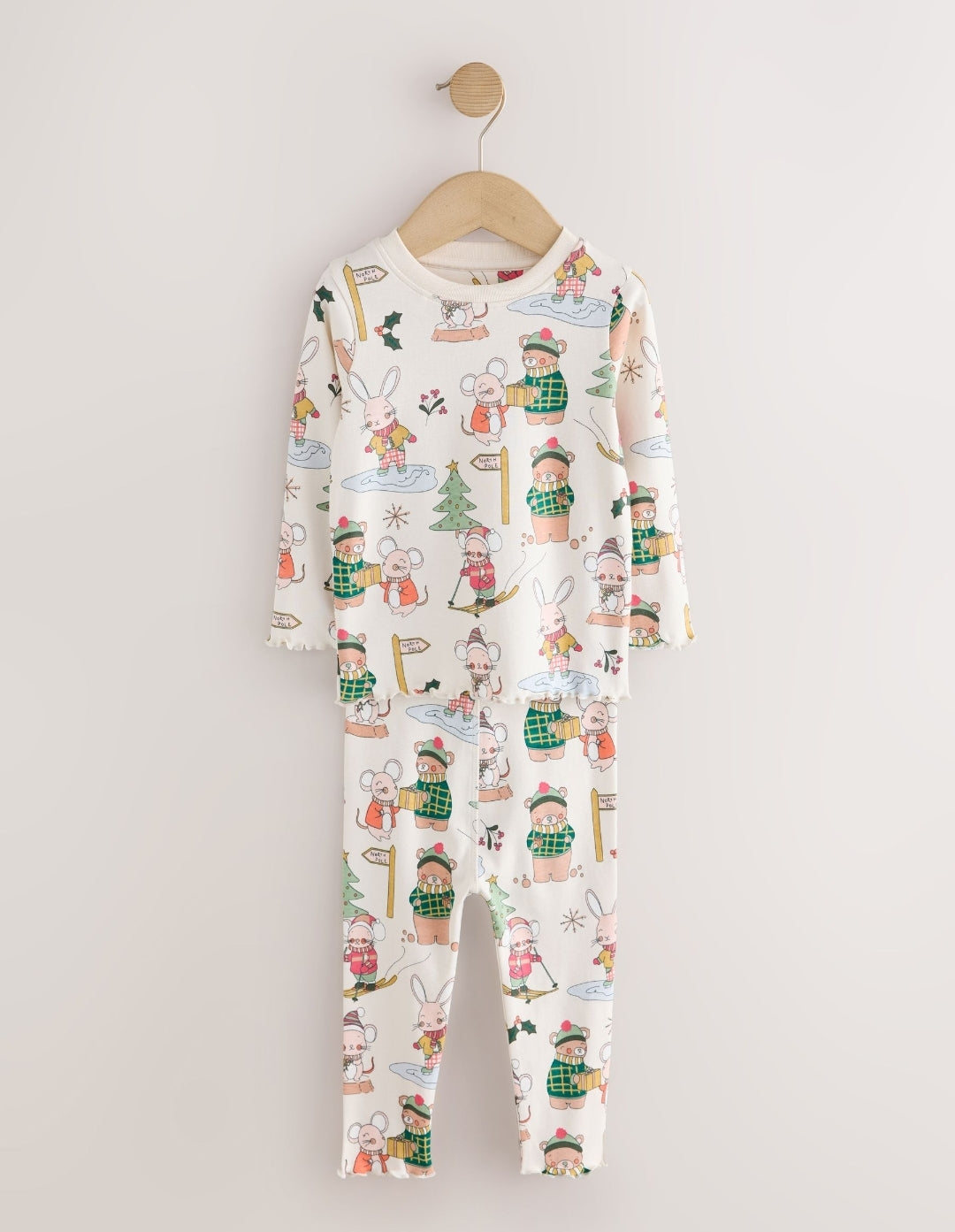 Pink/Green Snuggle Pyjamas 3 Pack