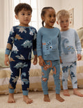 Navy/Grey Dinosaur Snuggle Pyjamas 3 Pack