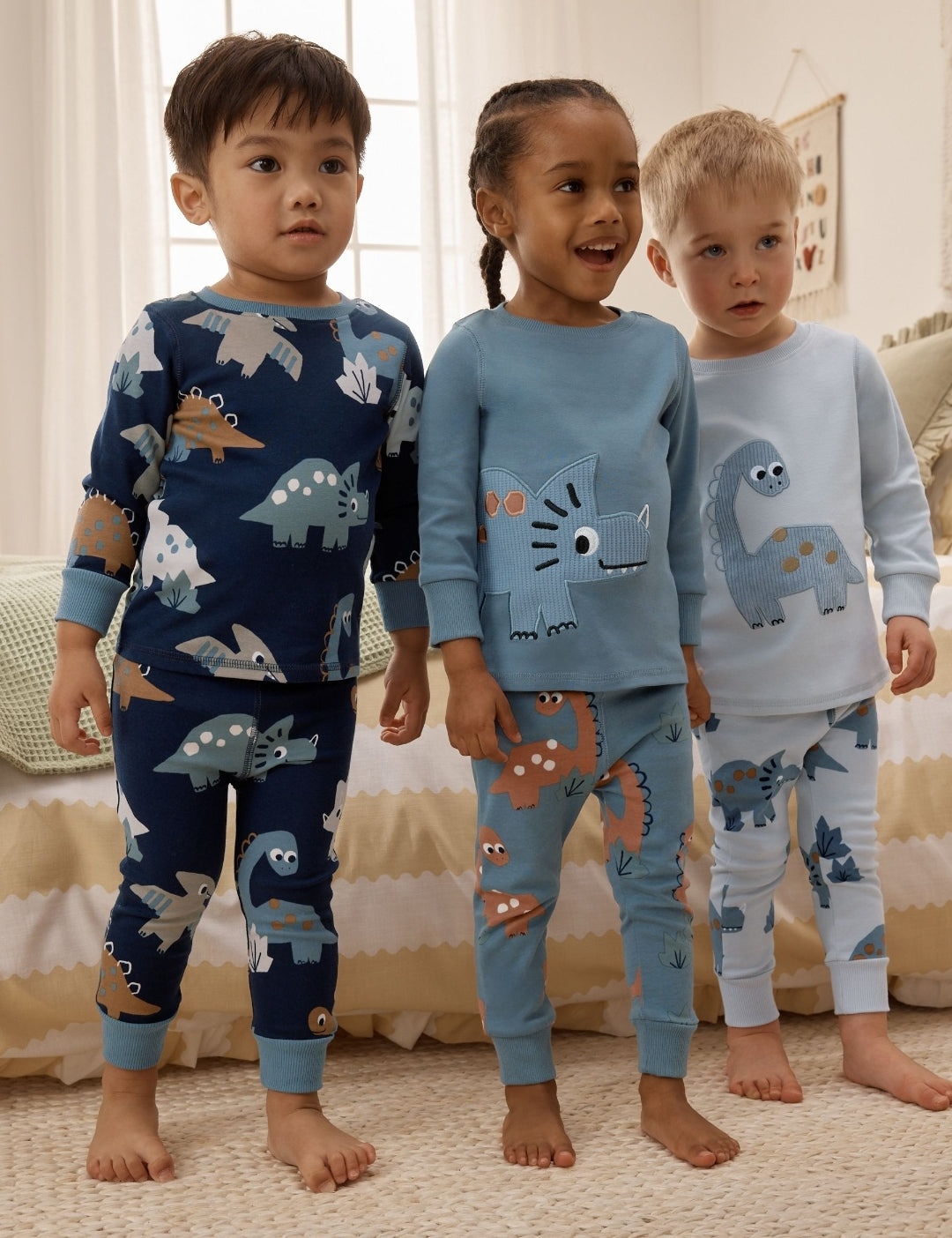 Navy/Grey Dinosaur Snuggle Pyjamas 3 Pack