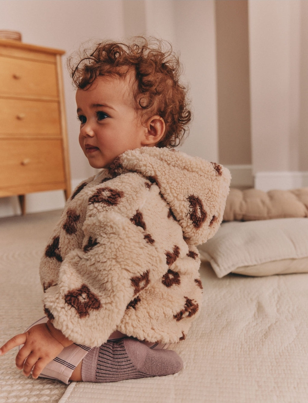 Neutral and Chocolate Floral Borg
Baby Zip Thru Jacket