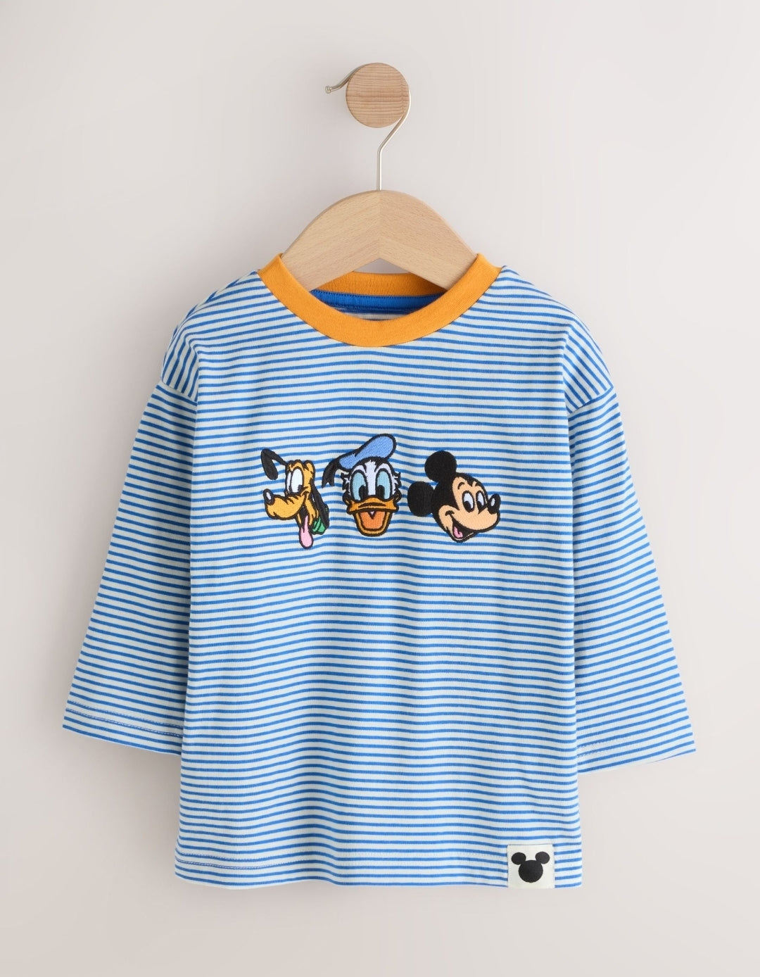Blue/Ecru Mickey Mouse Long Sleeve T-Shirt