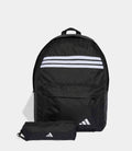 adidas Black 3 Stripe Pencil case & Backpack