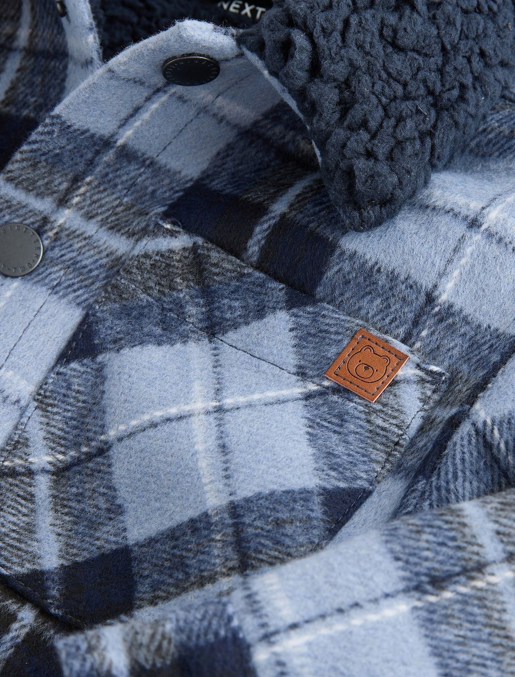 Blue Check Borg Lined Shacket