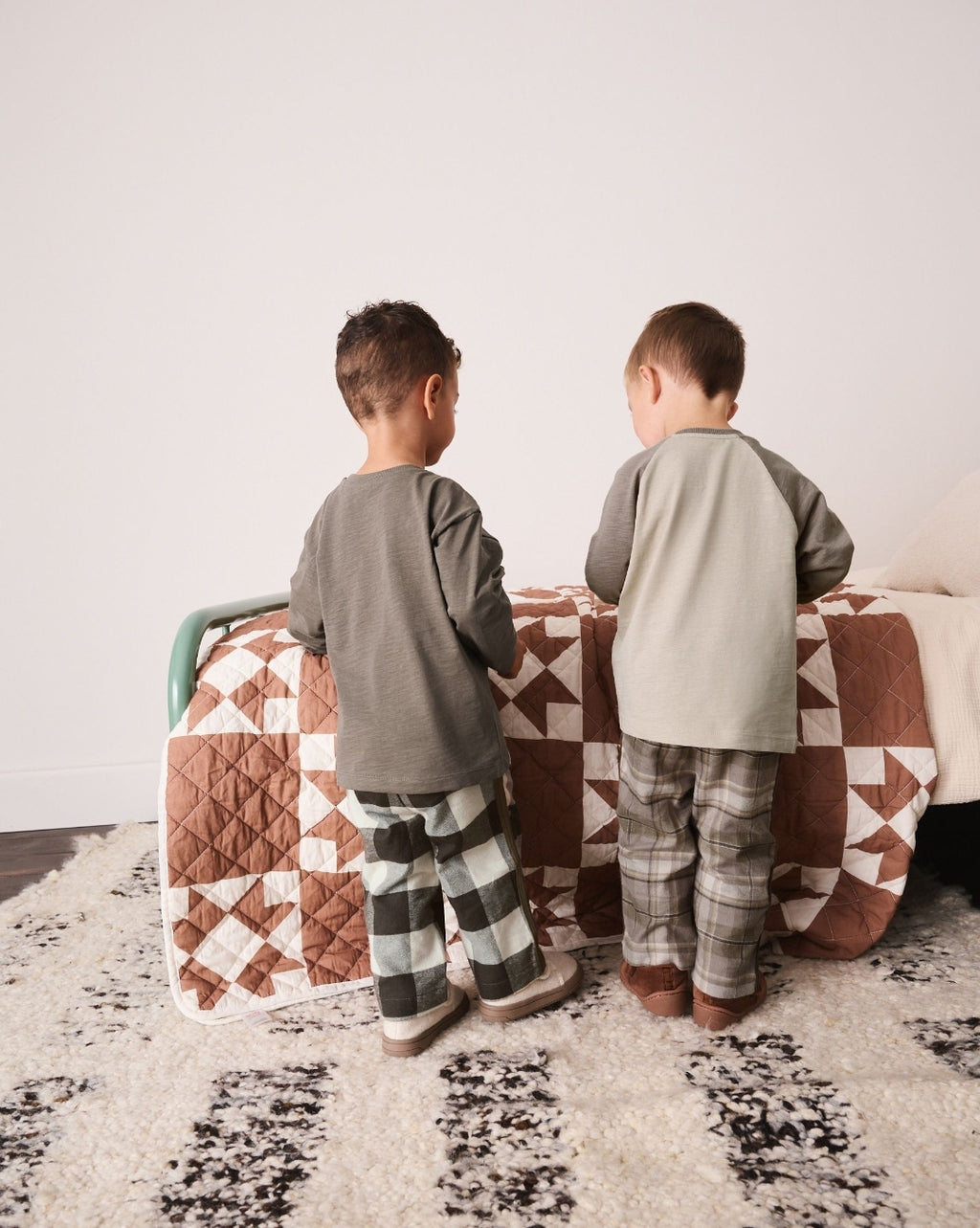 Brown/Cream Wide Leg Woven Bottom Pyjamas Set 2 Pack