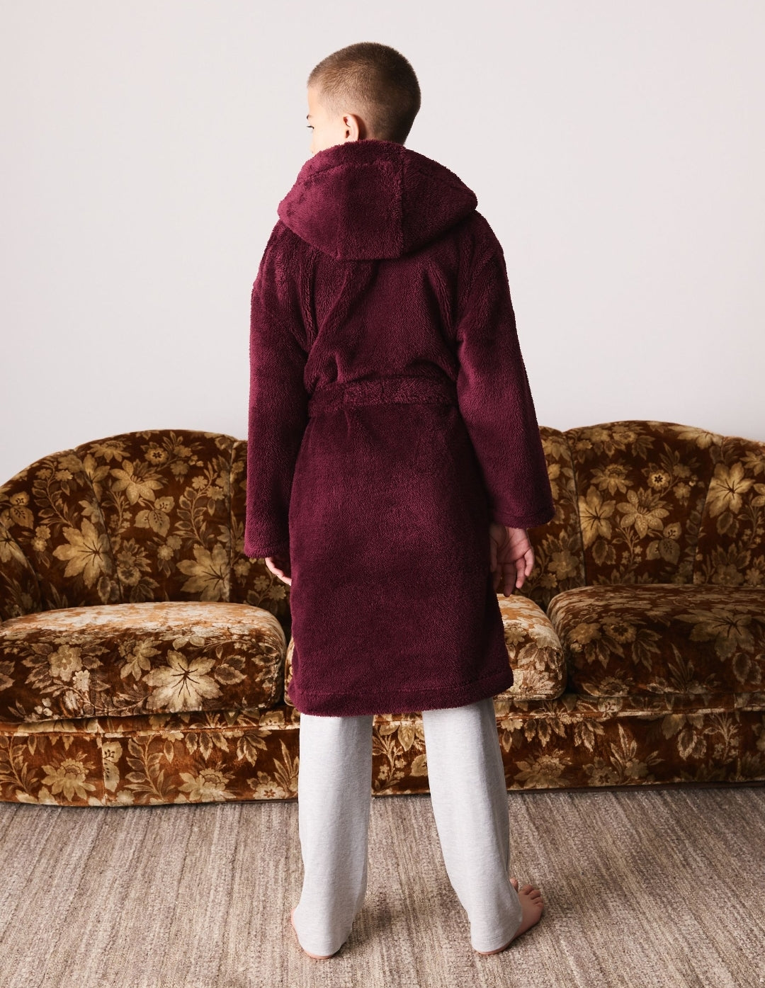 Burgundy Red Fleece Robe